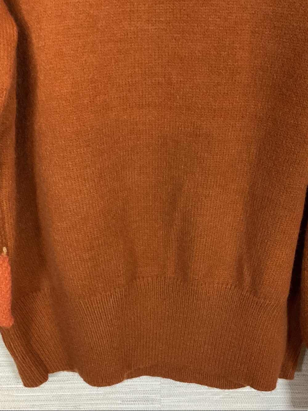 &Merci Turtleneck Floral Leaf Appliqué Patchwork Sweater in Rust & Cream Large - Picture 15 of 15